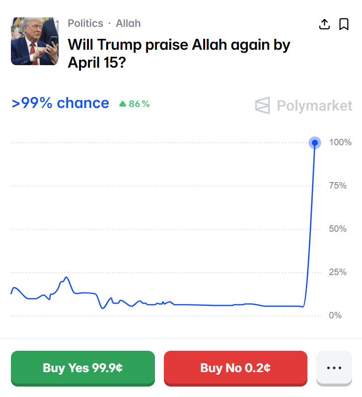Lmao Trump praised Allah again and someone made $30,000