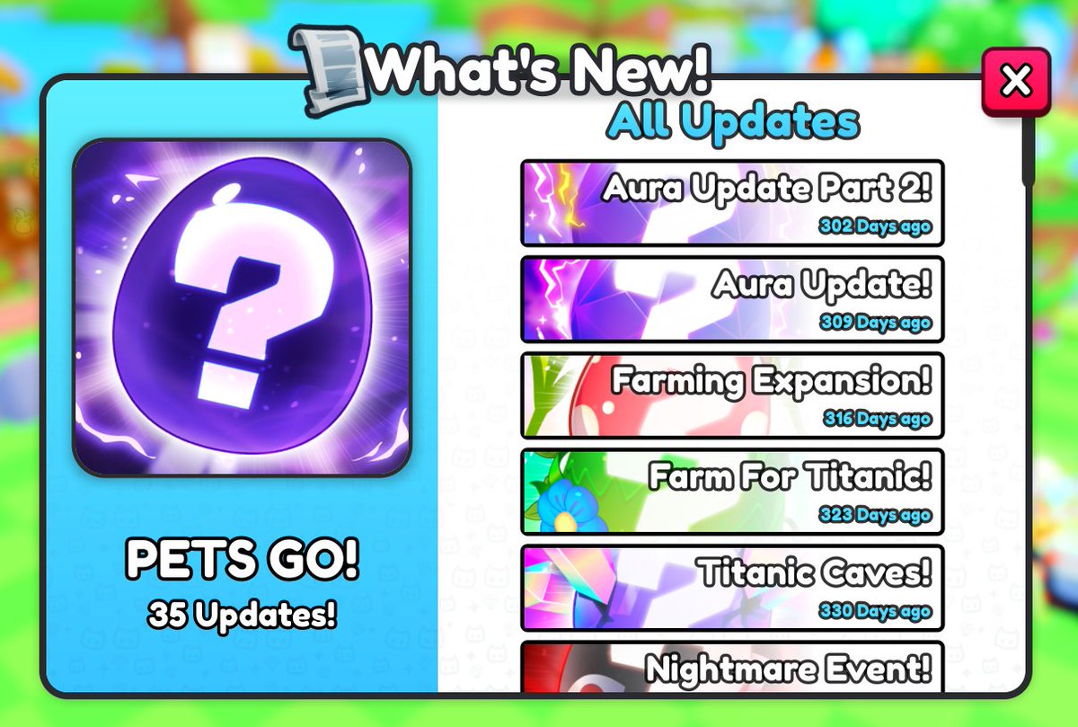 It has been almost 1 year since Pets GO last updated.. 😢