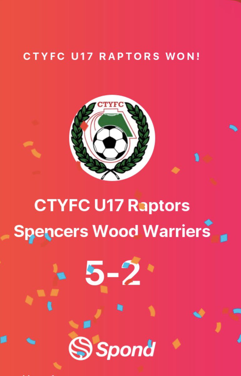 CtyfcR's tweet photo. Great game today against Spencers Wood from EBFA div above in an inter div friendly, Raptors went 2-0 down early on- but regrouped to eventually come out on top with a determined fight back against a strong opponent. @CTYFC1973 https://t.co/J36bBqevxl