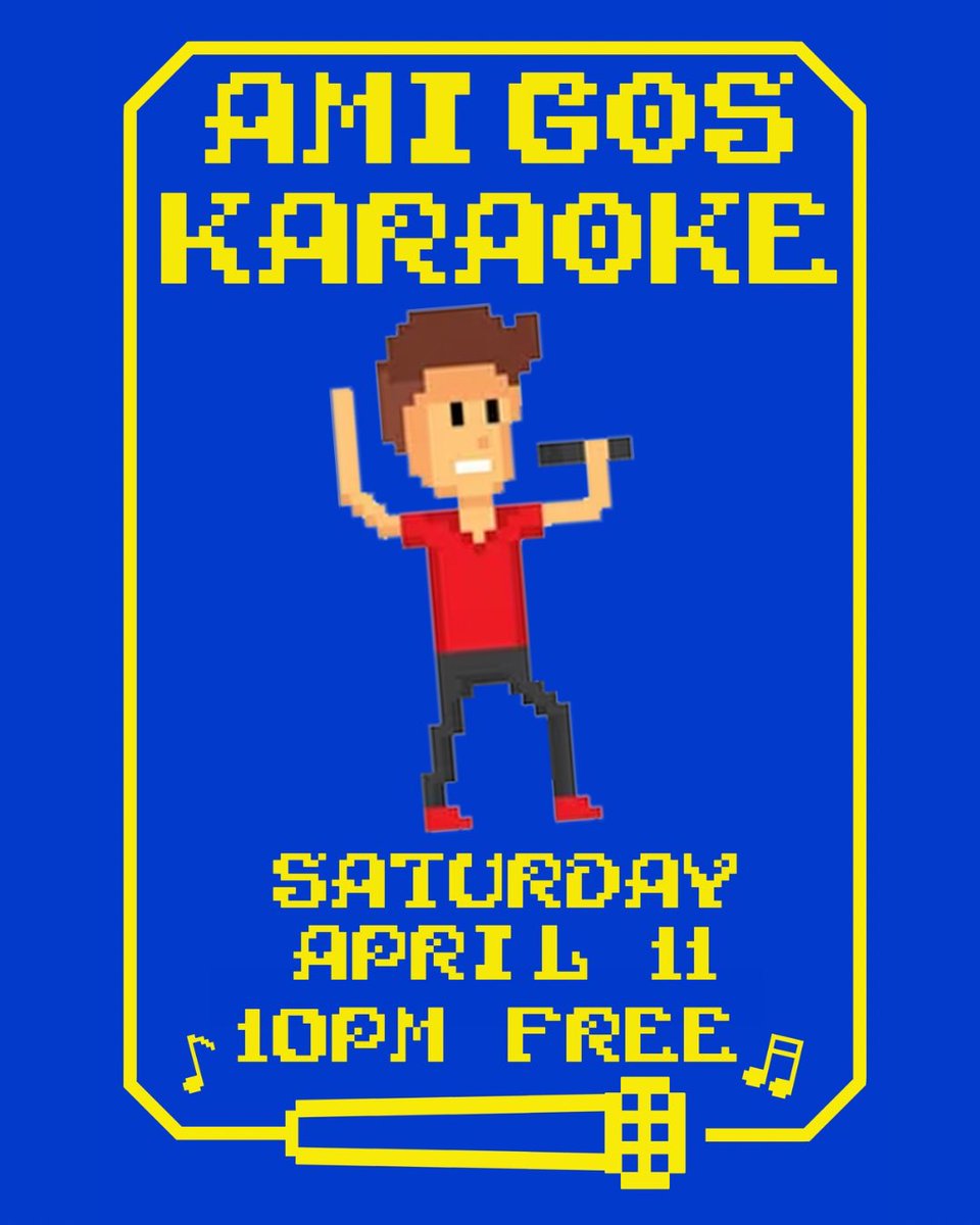 AmigosSK's tweet photo. Join us TONIGHT for Karaoke! 

A gathering of voices from rough to rockstar. Everyone is welcome to come sing their favourite songs on our stage. And best of all, there’s no cover.

10pm start
19+ w/ Valid ID
FREE ADMISSION https://t.co/wAAbHasJlv