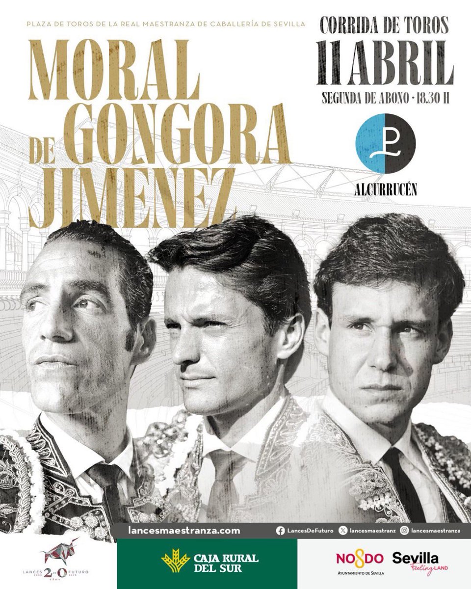 jemcito's tweet photo. Hoy en la Real Maestranza de Caballería de Sevilla, @PPMoral,  @infoLdGongora y @Fabiojmz_lpz. Toros 🐂 de Alcurrucen @isa_lozano5 @lozan13. Transmisión 📺 en vivo por @OneToroTV https://t.co/D3W1165qO9