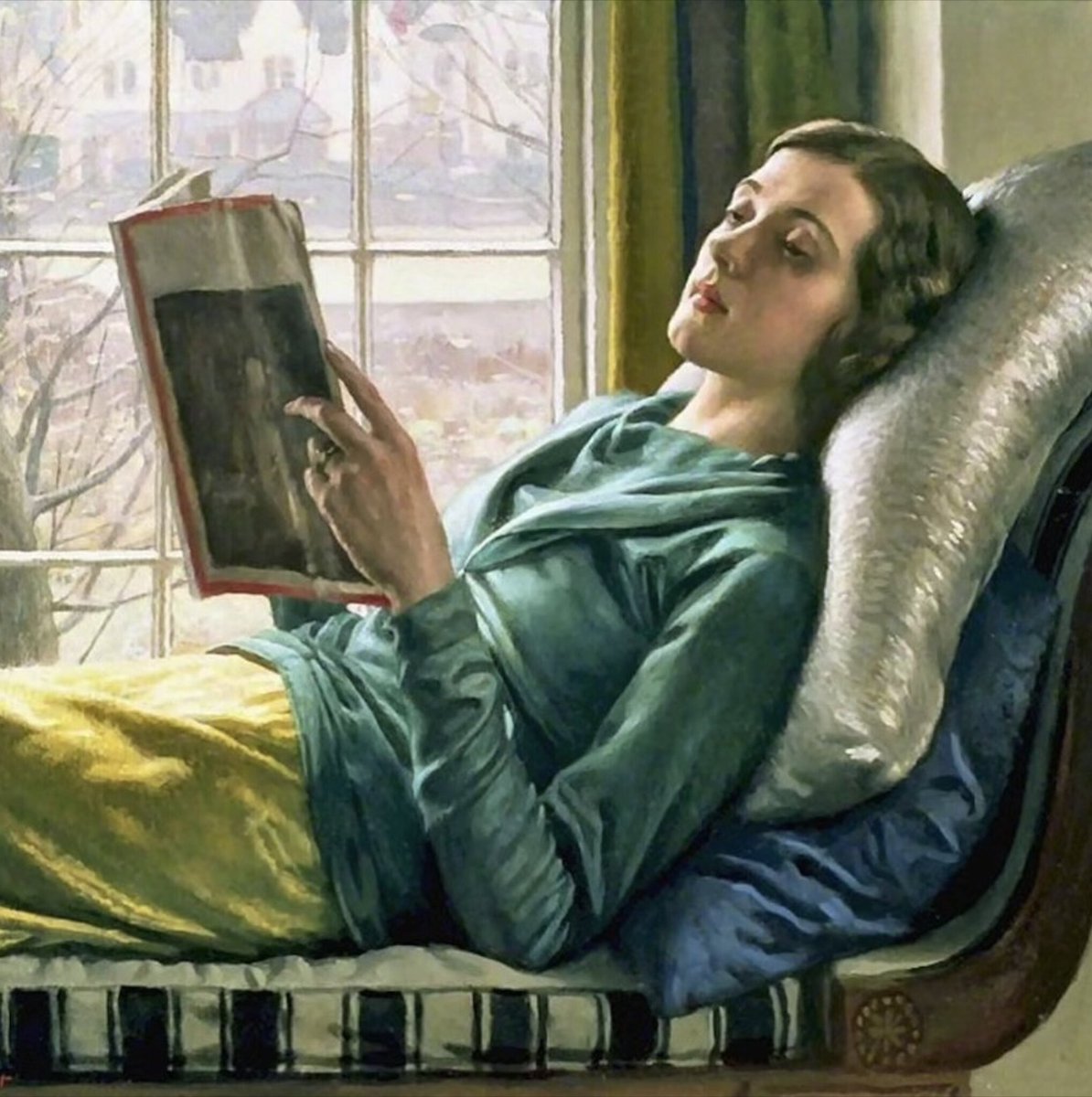 MenschOhneMusil's tweet image. Harold Knight - Girl Reading [1932].
