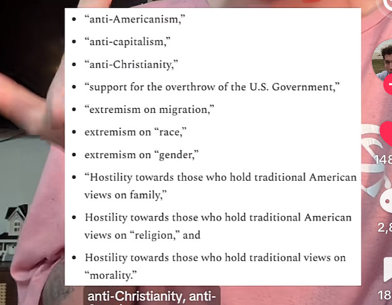 So @gop wants to limit our constitutional rights. See the attached super vague list!  our president can post a violent video of someone being murdered, but we have to watch our words….. tiktok.com/t/ZP8gMuyf7/