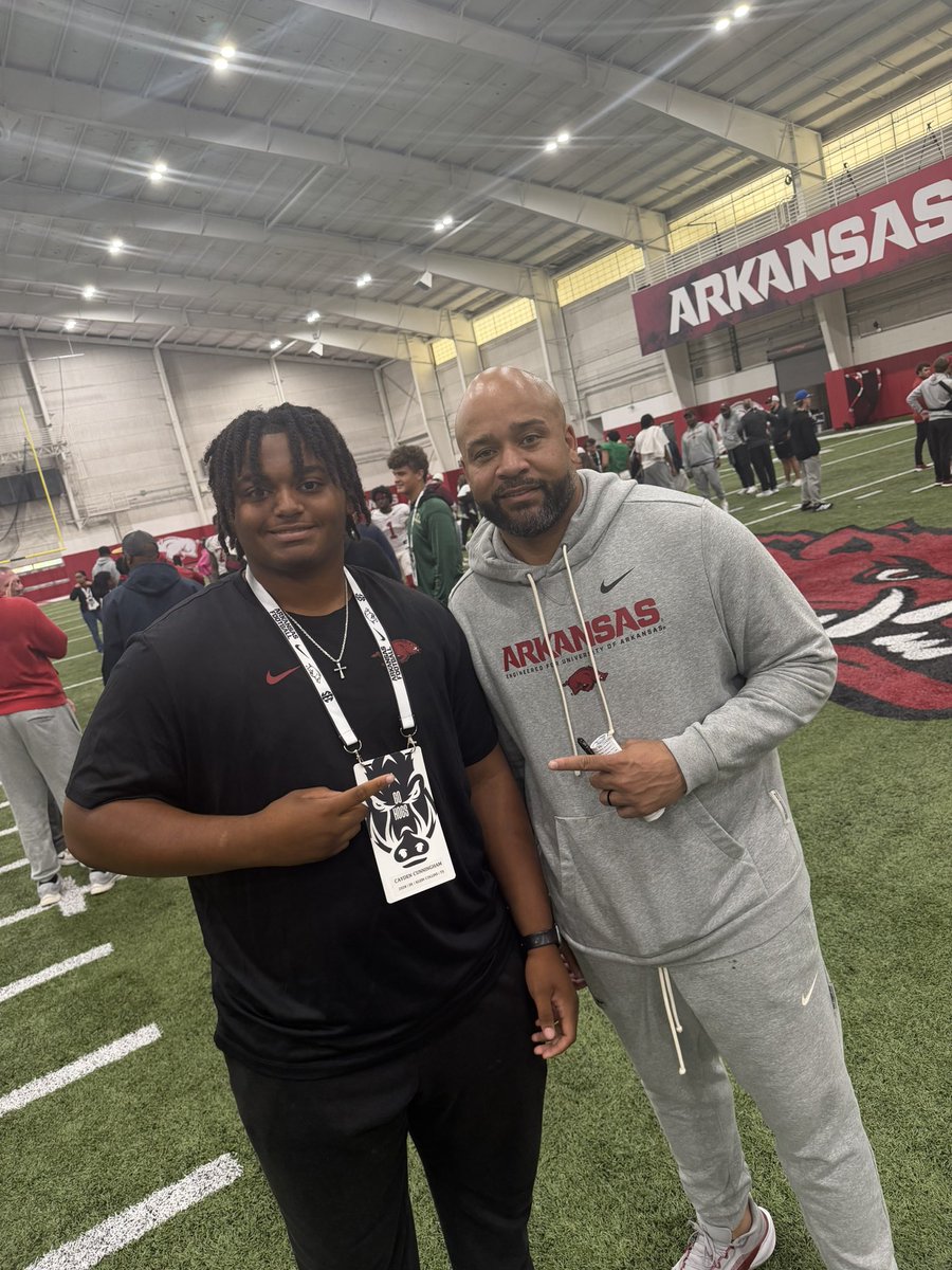 CaydenC2028's tweet photo. Had a great time this past weekend @RazorbackFB spring practice. Thank you for the hospitality and the football knowledge!  #WPS #recruitkc 
@CoachWilk04 @KynjeeCotton 
@recruit_KC_ @KCTigerFootball @CoachCallens @Coach_dcMiller @CoachADMitchell @PrepRedzone @samspiegs @RivalsCamp