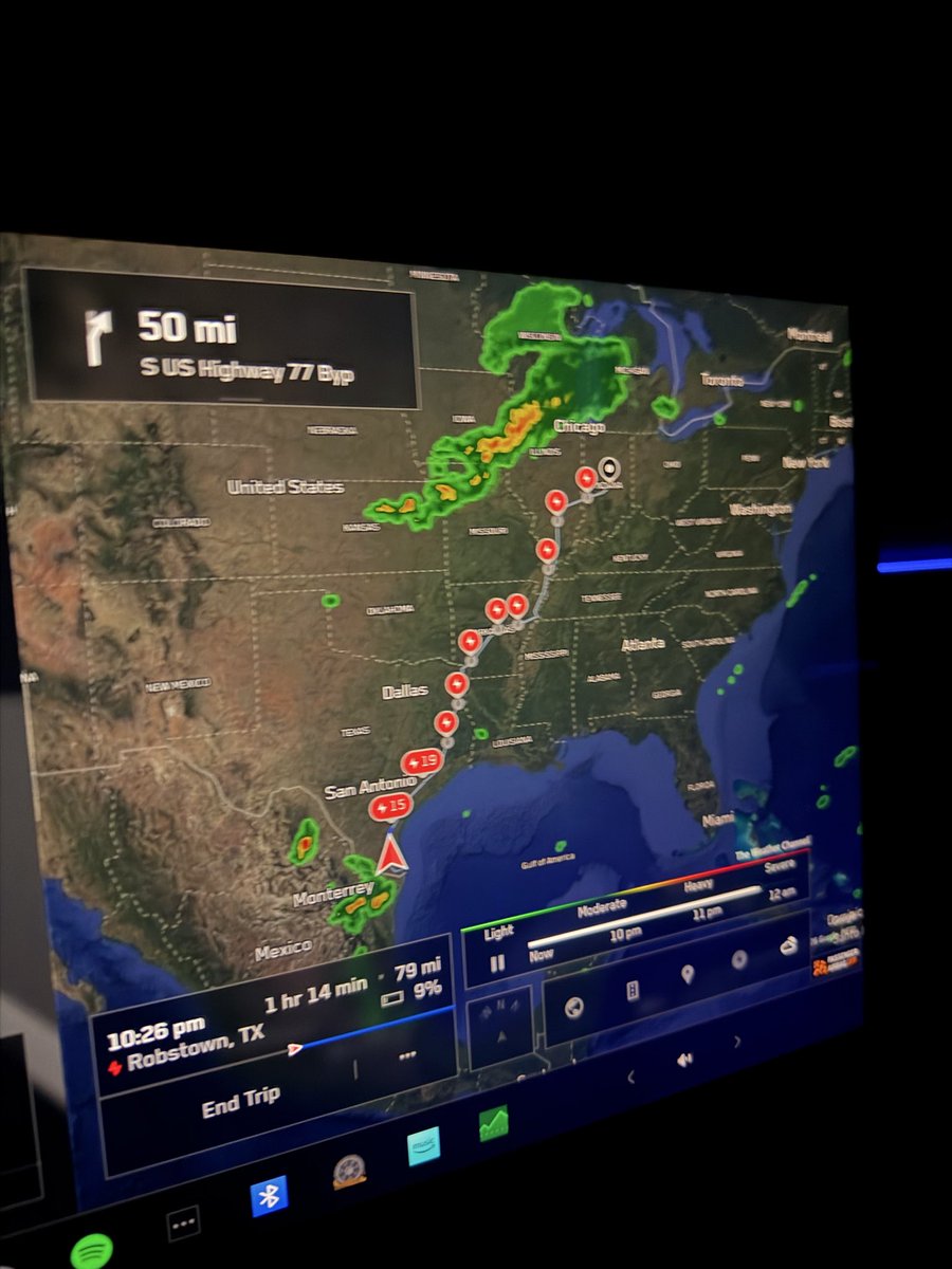 clonephoon's tweet photo. Tesla FSD is the ultimate long road trip machine! 🚘 1,400 miles in 28hrs non stop, except for a short 4hr nap at a supercharger.  Left at 8pm CST Thursday night and arrived Friday midnight CST to Indianapolis. https://t.co/NiM2ieTtr8