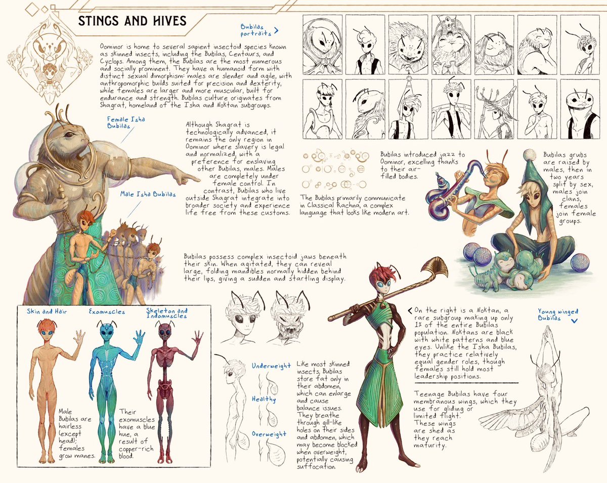 roojoeus's tweet image. More of Skinsects! But this time the sapient ones. #bugs #oominor #monsters