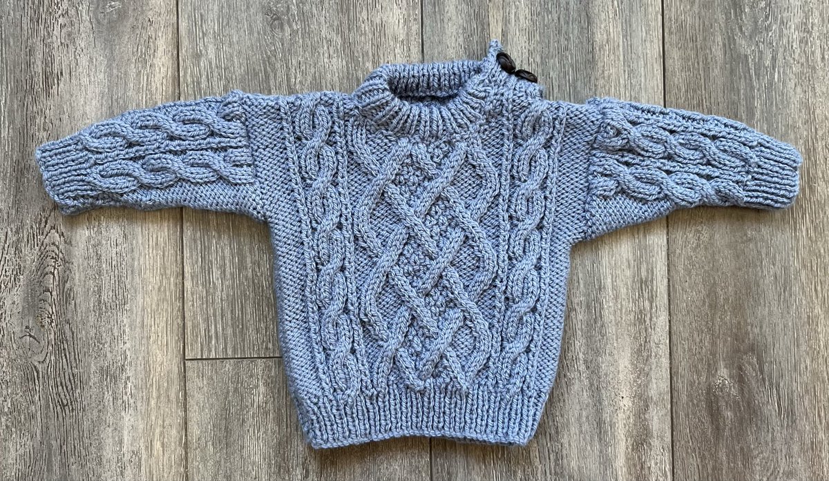 ScotKnitter's tweet image. folksy.com/items/8634541
Hand knitted cable pattern wool blend jumper to fit age 6months-1year
See the link above for details 
#MHHSBD #firsttmaster #Craftbizparty  #babyshower