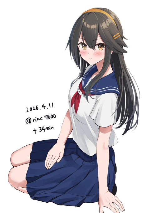 J○時代榛名 1時間34分 #艦これ版深夜の真剣お絵描き60分一本勝負 #艦これ版真剣お絵描き60分一本勝負_20260411