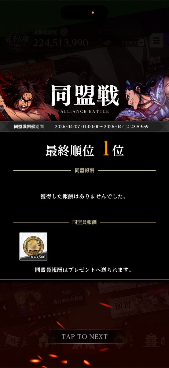 3週連続で全勝優勝🥇🥇🥇

みんなが本当に強すぎる！！！
なり子さんがKDに💍💍

#キングダム頂天