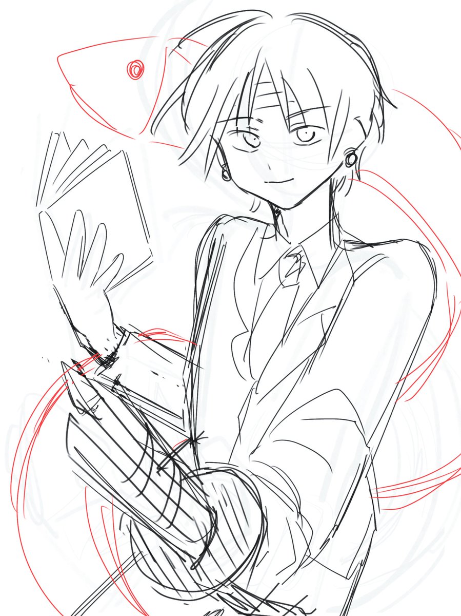 UeFbh's tweet photo. 完成してる⛓️の対になるように📕描き始めた！大ラフ( ᵕᴗᵕ )✩⡱ https://t.co/sqY4knw22s
