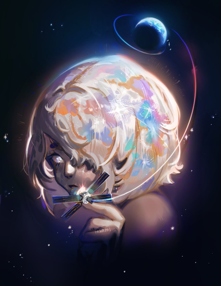 inkami_'s tweet photo. Artemis II gave me the givest science optimism in the decade. I'm so happy I get to work on space STEM!

+ the iridescent moon is too pretty NOT to paint in a way https://t.co/tkn1gkrZo7