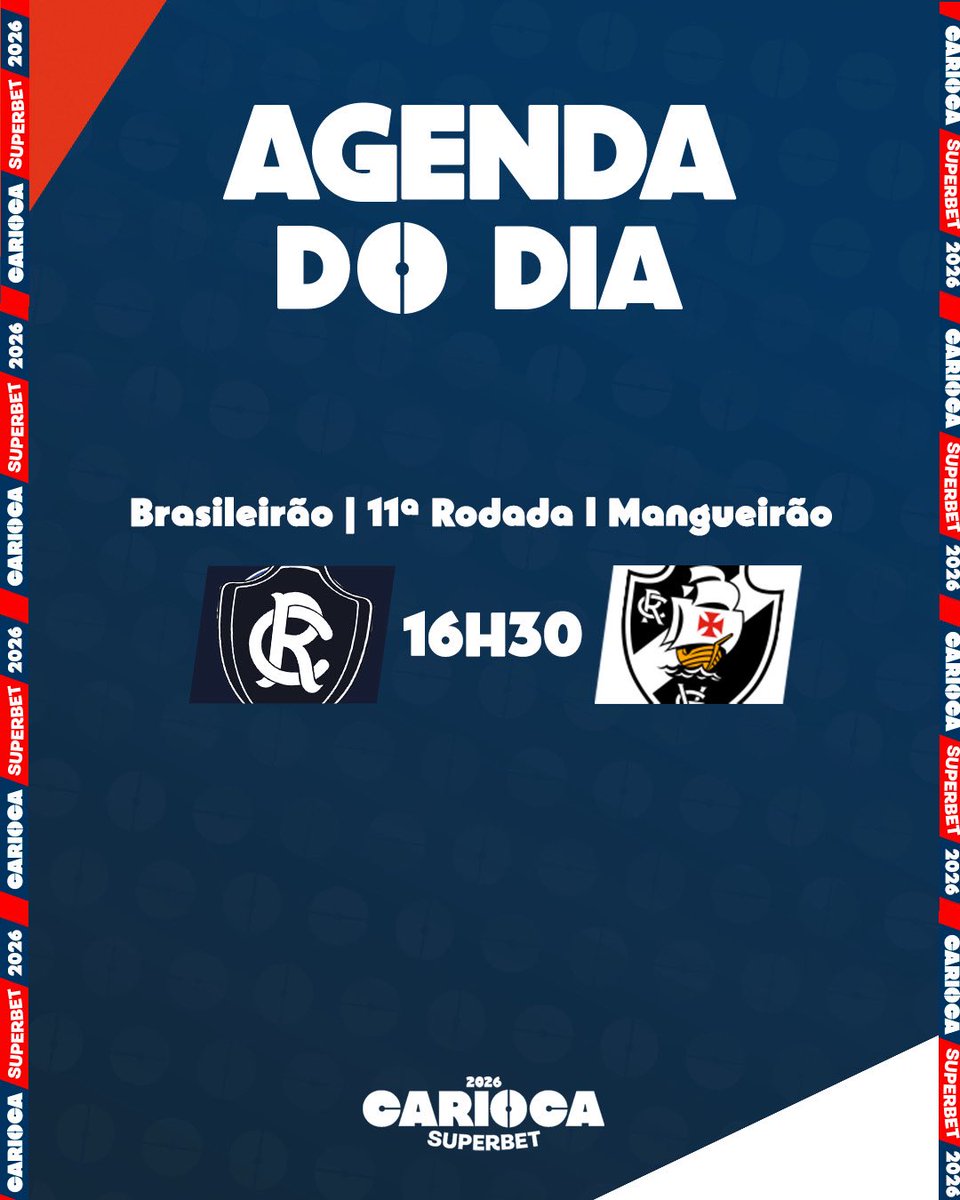 Cariocao's tweet photo. DIA DE VASCO! 💢

O Gigante da Colina vai até Belém enfrentar o Remo pelo @Brasileirao!

Pra cima deles! 💪

#CariocaSuperbet2026 https://t.co/XKB4roE7sX