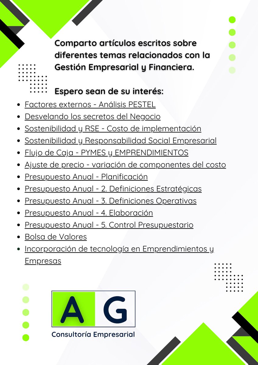AlfredoGuillnC1's tweet photo. Comparto artículos escritos sobre diferentes temas relacionados con la Gestión Empresarial y Financiera. Espero sean de su interés:

Para visualizar los artículos, ingresar a:
https://t.co/4rQ9GRmVLX https://t.co/SejabG5d8i