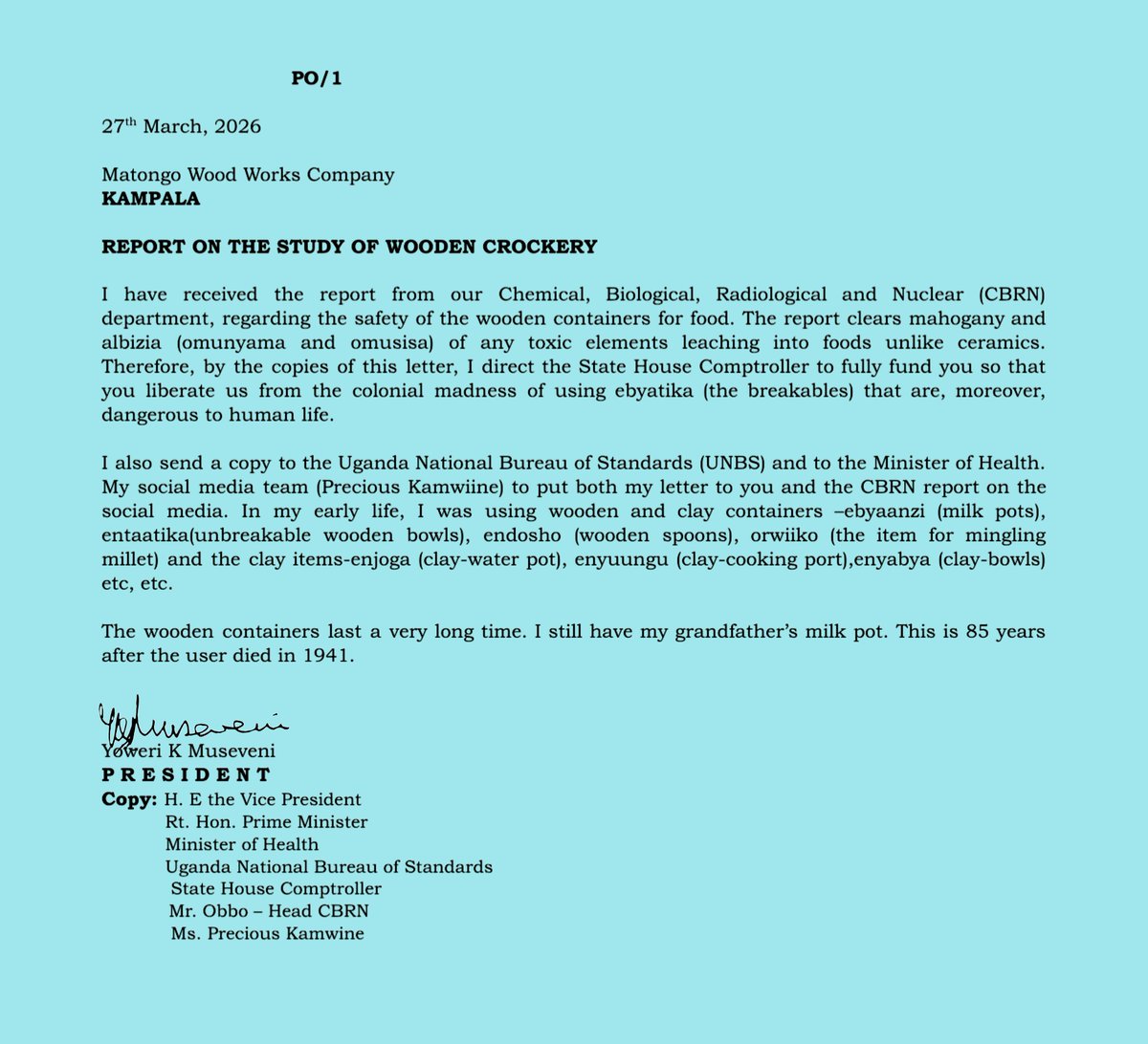 Yoweri K Museveni tweet media