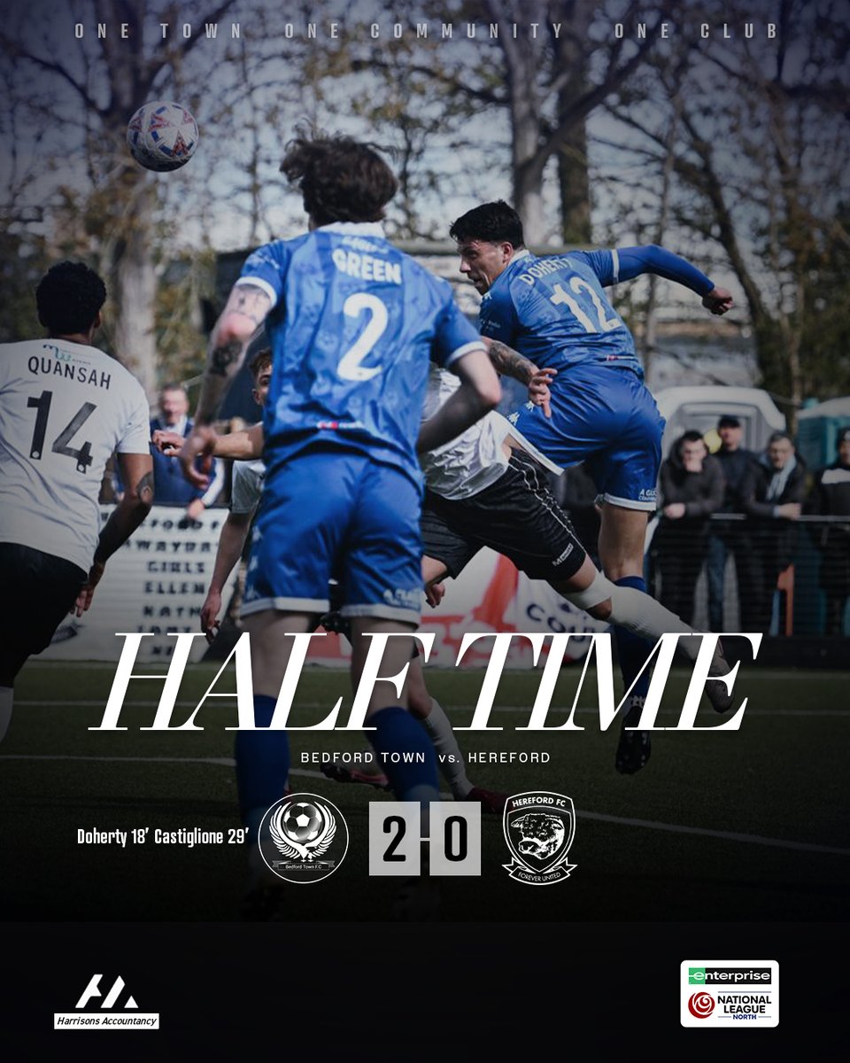 BedfordTown's tweet photo. A solid half from the Eagles 🙌🦅

Doherty &amp; Castiglione's goals the difference 👊

#COYE // #BeThe12th https://t.co/3bZ9GAEZgx