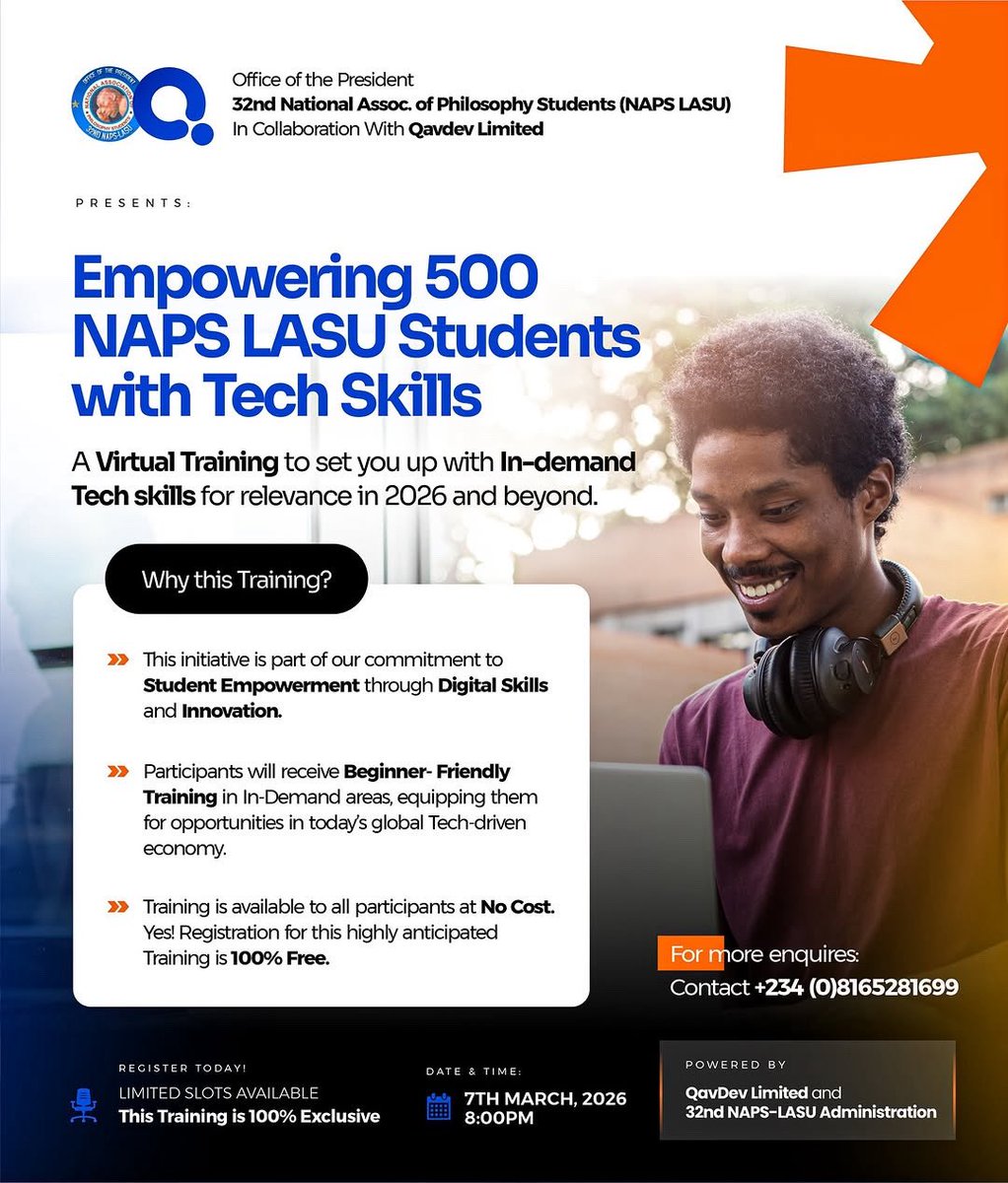 Qavdev's tweet photo. This is a reminder to everyone that we will be commencing our Software Testing Training with 𝐍𝐚𝐭𝐢𝐨𝐧𝐚𝐥 𝐀𝐬𝐬𝐨𝐜𝐢𝐚𝐭𝐢𝐨𝐧 𝐨𝐟 𝐏𝐡𝐢𝐥𝐨𝐬𝐨𝐩𝐡𝐲 𝐒𝐭𝐮𝐝𝐞𝐧𝐭𝐬 (𝐍𝐀𝐏𝐒 𝐋𝐀𝐒𝐔) in the first week of May. https://t.co/QHloi20Asx