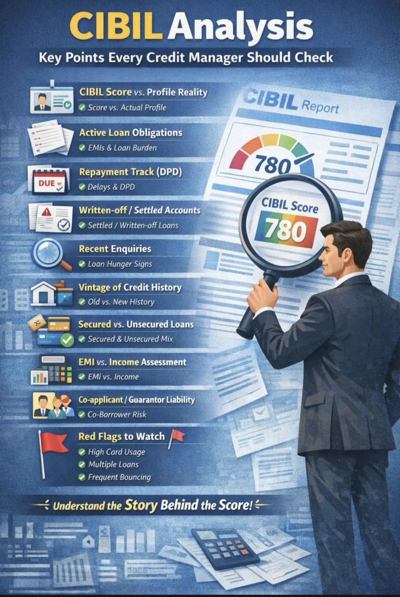 CANITINCHAWLA's tweet image. CIBIL Analysis 

Key Points Every Credit Manager Should check 

Follow the Tax Talk with CA Nitin Chawla A.C.C.A channel on WhatsApp:
👇🚨👇🚨👇👇 whatsapp.com/channel/0029Vb…

#CIBIL #CIBILScore #CreditScore #CreditReport #CreditHealth #CreditTips #CreditRepair #CreditImprovement