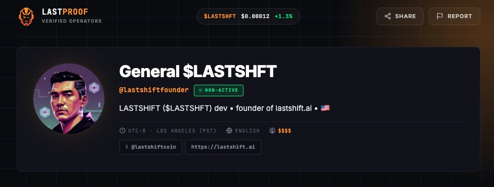 LASTSHIFTCOIN's tweet photo. Your accountability in web3 is about to see disruption. $LASTSHFT is the processor.
#lastproof #lastshiftai #lastshift https://t.co/8m9QzO92rb