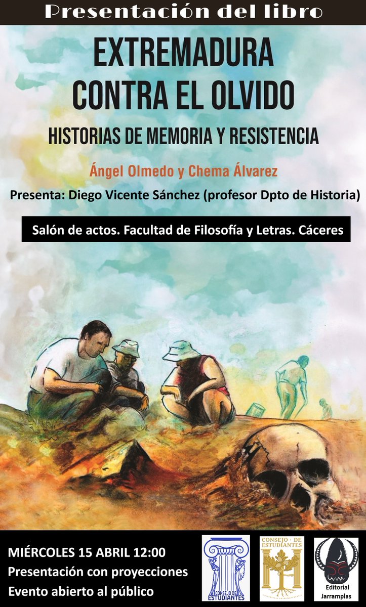 Jarramplas_Ed's tweet photo. Este miércoles presentamos Extremadura contra el olvido en Cáceres, en la Universidad. A las 12:00

Será una presentación con proyecciones, abierta a público general (y la última que realizaremos en la ciudad) https://t.co/9F29uNW3Mk