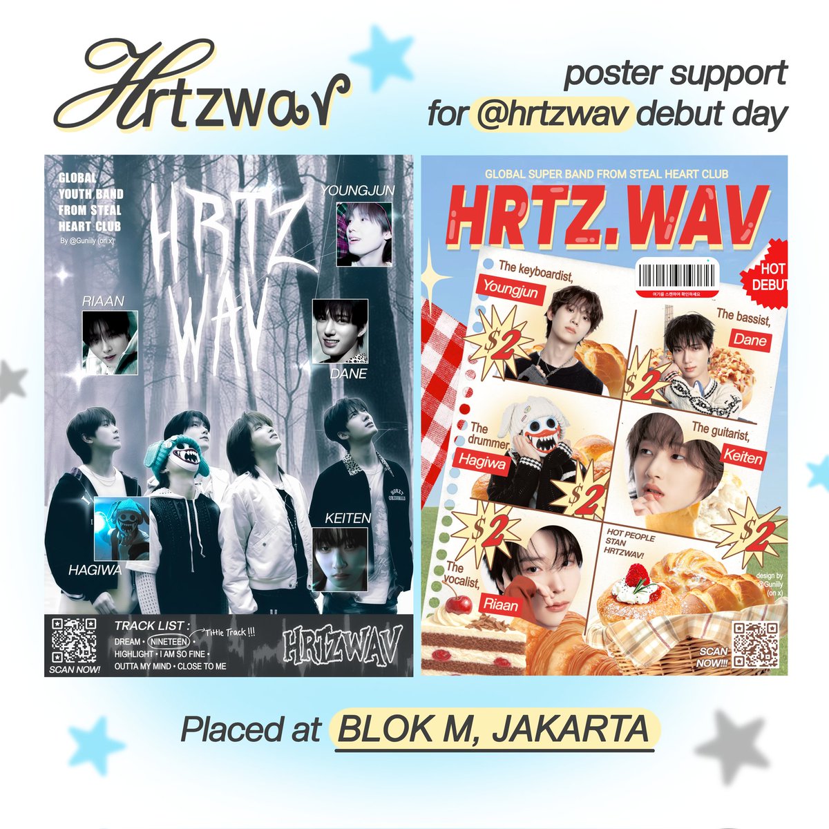 (Please help rt &amp; like 🩵)

Hrtz.wav special poster support by <a href="/guniily/">shaa 🍀✨ hrtzwav event 📌</a> 🩵🌊

📍. Placed at Blok M Area - Jakarta, Indonesia.
📆. Start from Sunday, 12 April 2026.

Kindly tag me if you find any of these posters, please^^  
#hrtzwav #하츠웨이브 <a href="/hrtzwav/">hrtz.wav (하츠웨이브)</a>