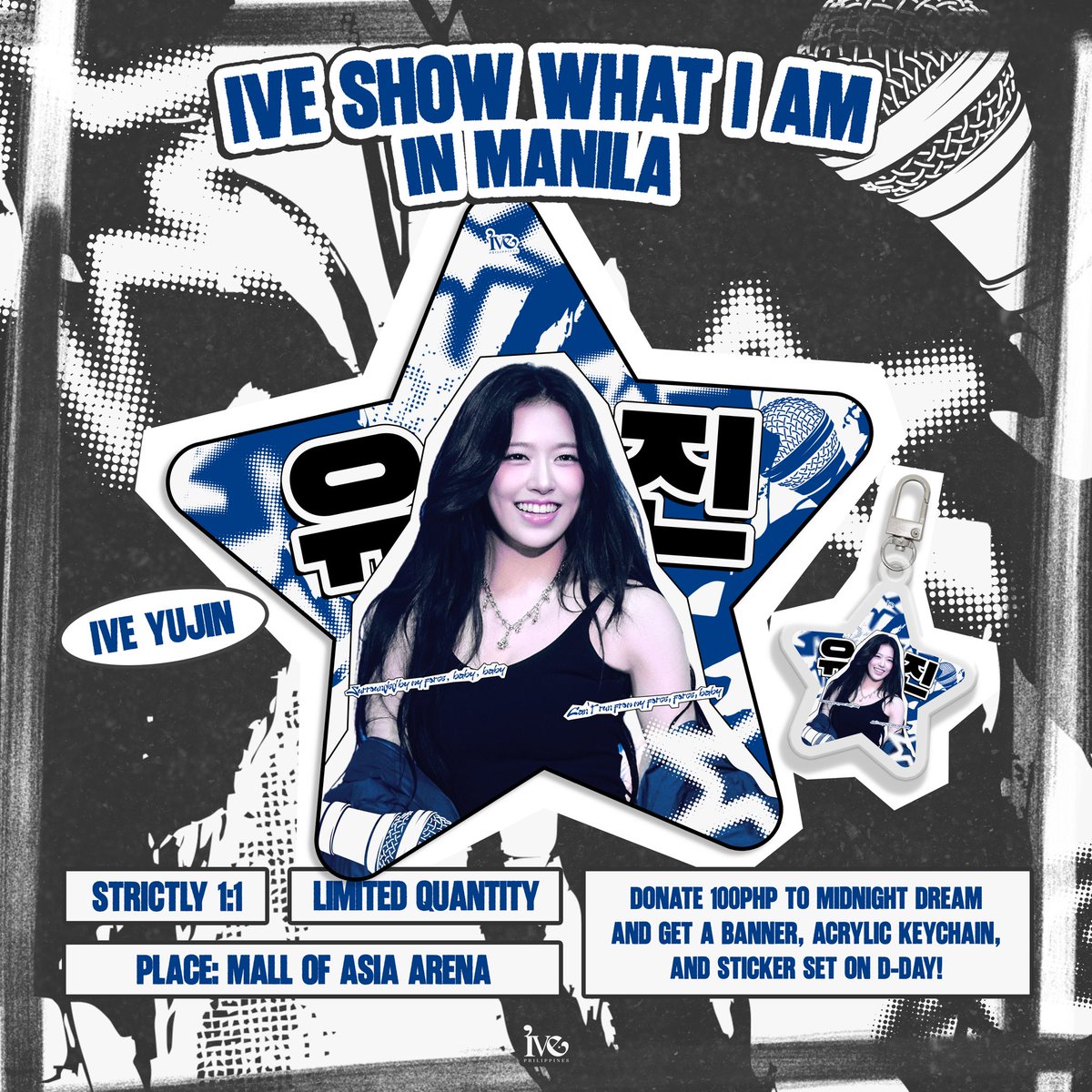 Dang, dang, here we go for our Yujin ⭐️

Are you ready for Yujin's irrevocable force on April 25th?

IVE Philippines will be giving away 150 banners on D-DAY on a 1:1 basis. Banners are limited so stay tuned for further announcements where we will be stationed!

Special benefit: