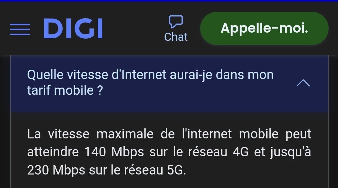 1. Les débits de l'offre sont bien inférieurs aux autres opérateurs européens.
2. Les SMS sont facturés (0,01€ si client abonné chez un concurrent sinon 1000 SMS entre clients DIGI)
3. Roaming SMS non inclus et 10 Go de data en UE

👀 Alléchant mais vite contraignant 😅 🇵🇹