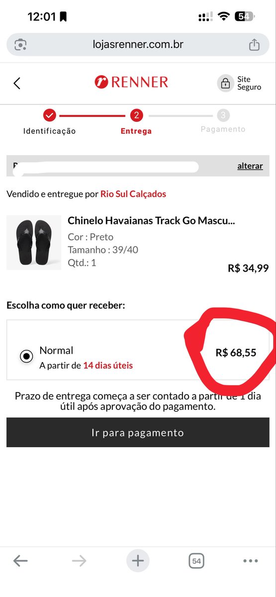 RedilsonGarcez's tweet photo. Um frete mais caro que o próprio produto Que coisa mais sem sentido @Lojas_Renner! https://t.co/0X203wN4Zr