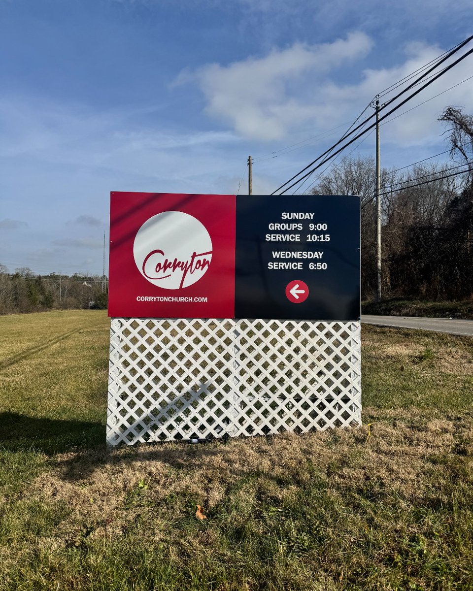 Need a signage replacement? We can help! Check out this recent upgrade for <a href="/corrytonchurch/">Corryton Church</a>. Thank you for trusting us with your brand!

#graphiccreations #roadsidesignage #since1987