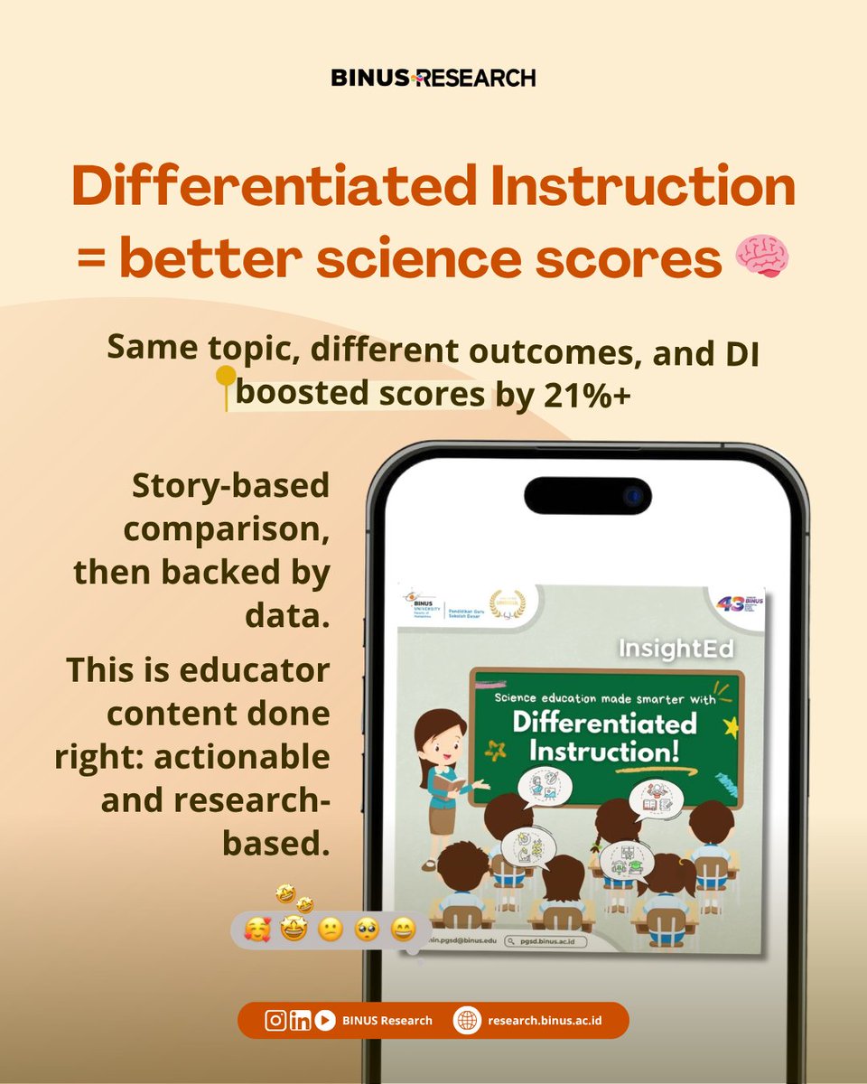 BinusResearch's tweet photo. SciCom Day 2025 membuktikan riset bisa lebih dari publikasi, bisa juga menjadi cerita yang menarik dan relevan. Apresiasi untuk semua kreator. Mari, lanjutkan di 2026 dan bangun budaya komunikasi sains di BINUS!

https://t.co/GillnponXA https://t.co/FNTsOsJ2DP
