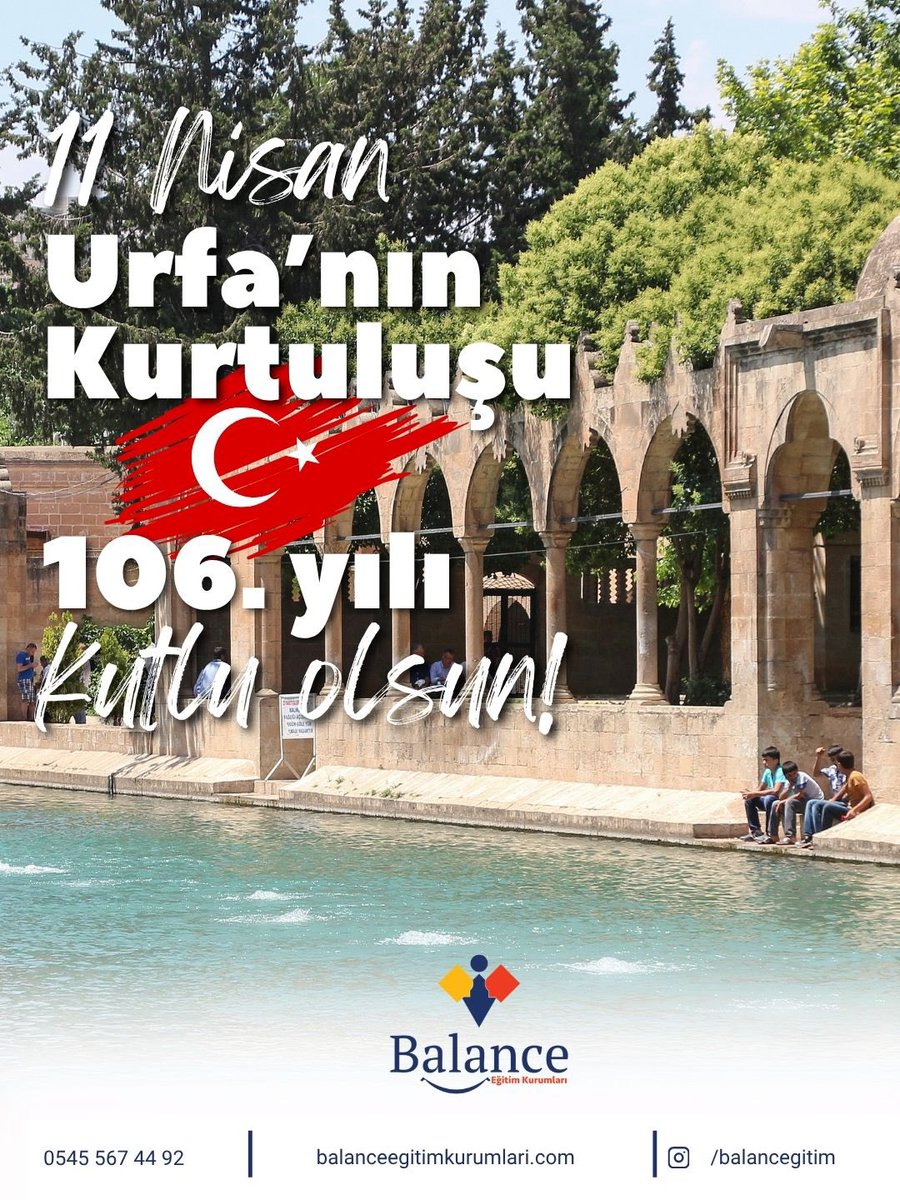 balancegitim's tweet photo. 11 Nisan; bir şehrin sadece kurtuluşu değil, iradesini ortaya koyduğu gündür.
Şanlıurfa, imkânsız denileni inançla aşmış, kendi kaderini kendi yazmıştır.
Bu ruh dün nasılsa, bugün de aynı kararlılıkla yaşamaya devam ediyor.

#balancegitim #şanlıurfa #urfanınkurtuluşu #11nisan https://t.co/cQi2U2FQcY