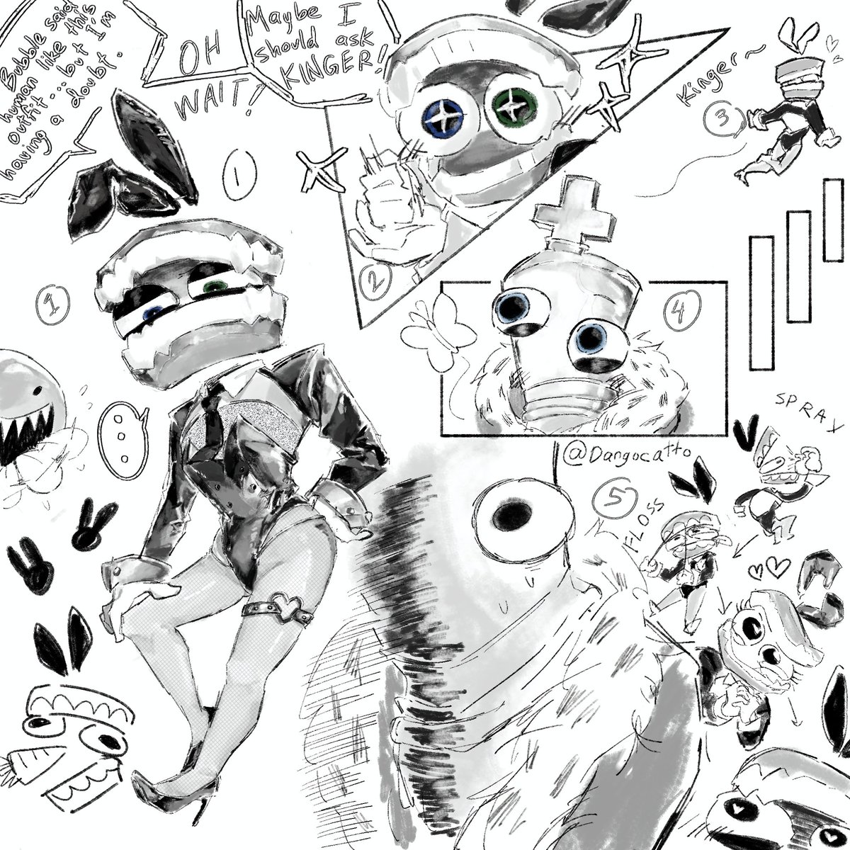 Dangocatto_'s tweet image. "He's behind me isn't he?" - Probably Kinger #royalteeth #tadc 

Part two will be... ehe...