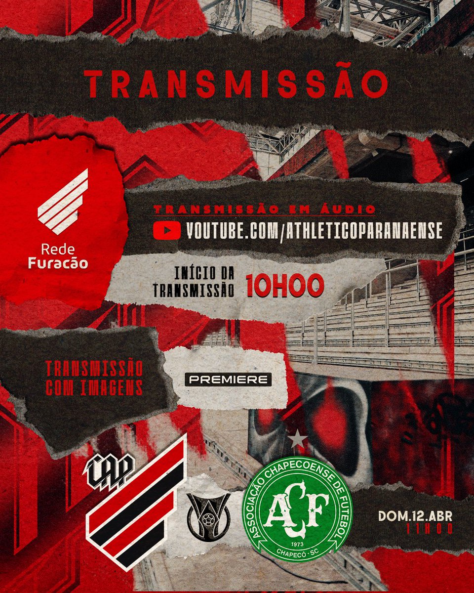 AthleticoPR's tweet photo. 🌪️ Não vai ao Caldeirão?
Acompanhe com a gente a partir das 10h, no nosso YouTube: https://t.co/zuBHPLm7u2 

📺 Na TV, #CAPxCHA terá transmissão no Premiere. https://t.co/jV3zGilTgN