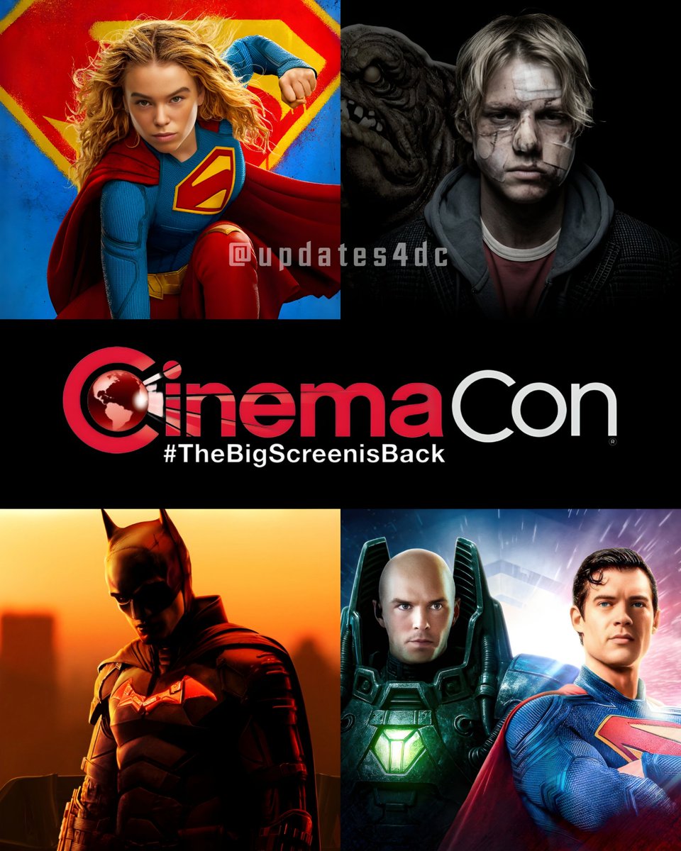 Updates4DC's tweet image. Get ready, people — Warner Bros. is set to present at CinemaCon next week, with new looks and trailers expected for upcoming DC films.

#CinemaCon #WarnerBros #DCU #DCStudios