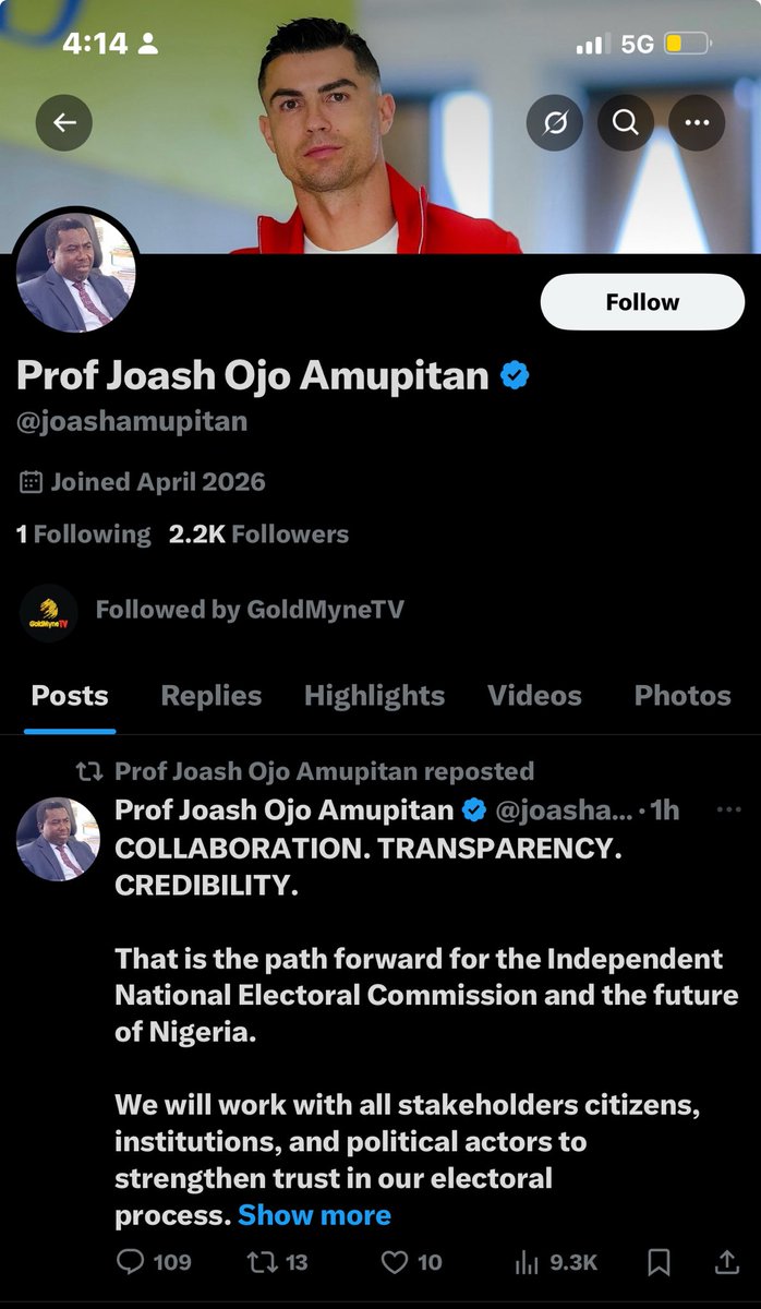 Bob_Alash's tweet photo. Ojo is team C Ronaldo in football and team BAT in politics https://t.co/Dpn5oWfyw4