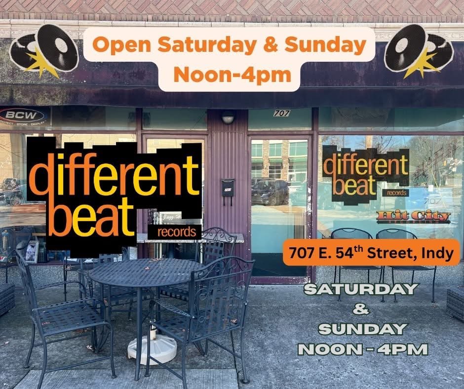 davidrheins's tweet photo. Different Beat Records has new store hours!
Saturday &amp; Sunday Noon-4pm.
707 E. 54th St, Indy 
“We have the records you should have.” https://t.co/3psEMKkscU