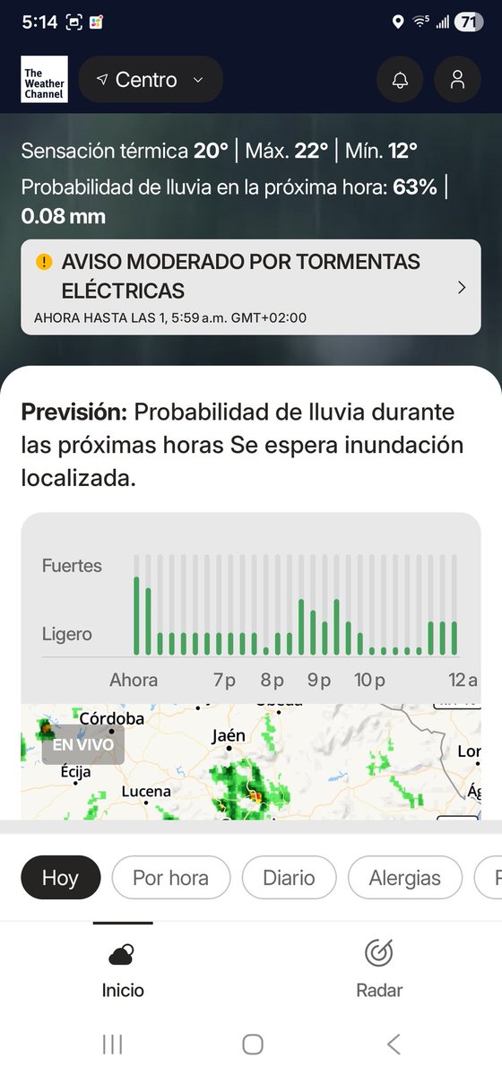 jlamatm's tweet photo. Mientras en un sitio refiere "Inundación localizada", en la AEMET, da poca lluvia. Y realmente está lloviendo a tope.

Un escándalo .@AEMET_Esp https://t.co/OOSuconNZv