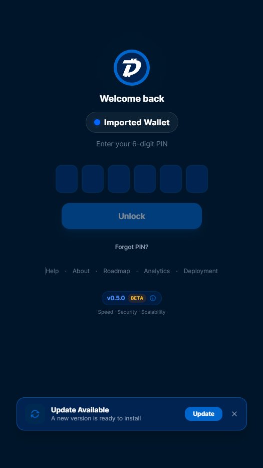<a href="/Mr_Right37/">The Judge.dgb🏳</a> <a href="/DigiByteCoin/">DigiByte</a> Hey <a href="/Mr_Right37/">The Judge.dgb🏳</a> , thanks a lot for trying out the wallet, really appreciate it 🙌
For your concern, could you share the DGB address from your wallet? That’ll help me check things on my end.
The current version is v0.5.0 beta, so you should see an update if there’s a newer version