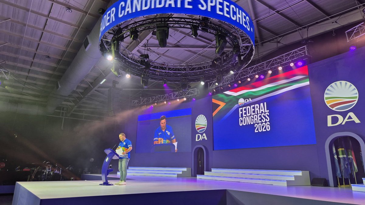 DAGauteng's tweet photo. Our mission is clear: Getting SA working!
📷 What do the candidates contesting for the DA Federal Leader position have to offer?
📷 Watch as Federal Leader Candidate Geordin-Hill Lewis sets out his vision of offering to take the party forward.
#DAcongress2026 https://t.co/DEC1rYoWic