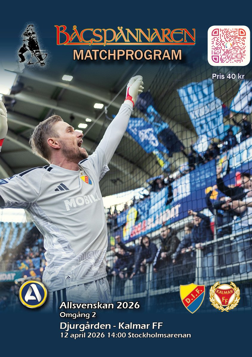 bagspannaren's tweet photo. Matchprogram 
Djurgården - Kalmar FF
Allsvenskan omg 2
Avspark 14.00 12 april 

Tryckt program 40 kr
Digitalt program 15 kr

Köp programmet i Djurgårdsbutiken eller i webshoppen https://t.co/AAdDZk4NgK

@DIF_Fotboll @KalmarFF @AllsvenskanSE https://t.co/Iv12m0Tcfm