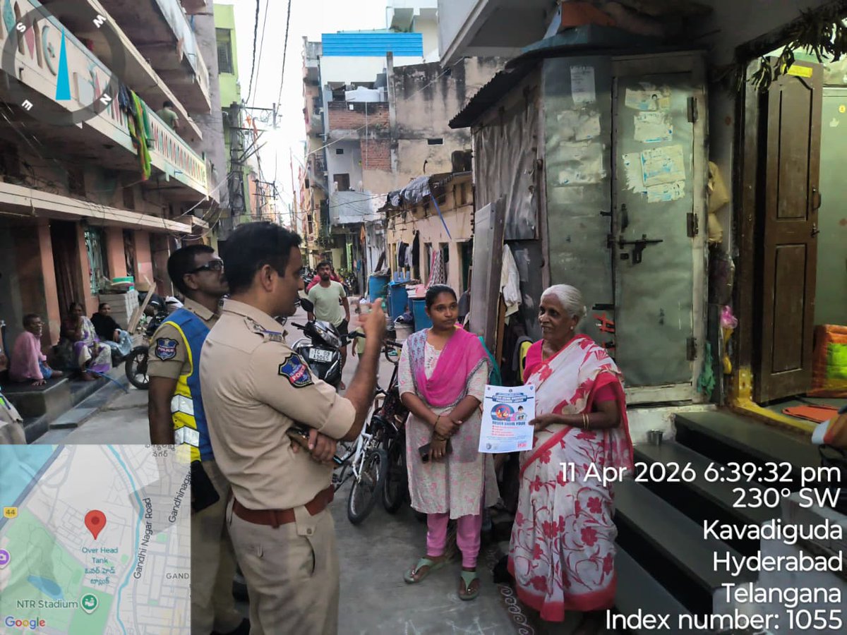 SHODomalguda's tweet photo. A Cyber Crime Awareness Program was successfully conducted door to door to educate the public on the rising threats of online frauds and digital crimes. https://t.co/fVseIptbeN