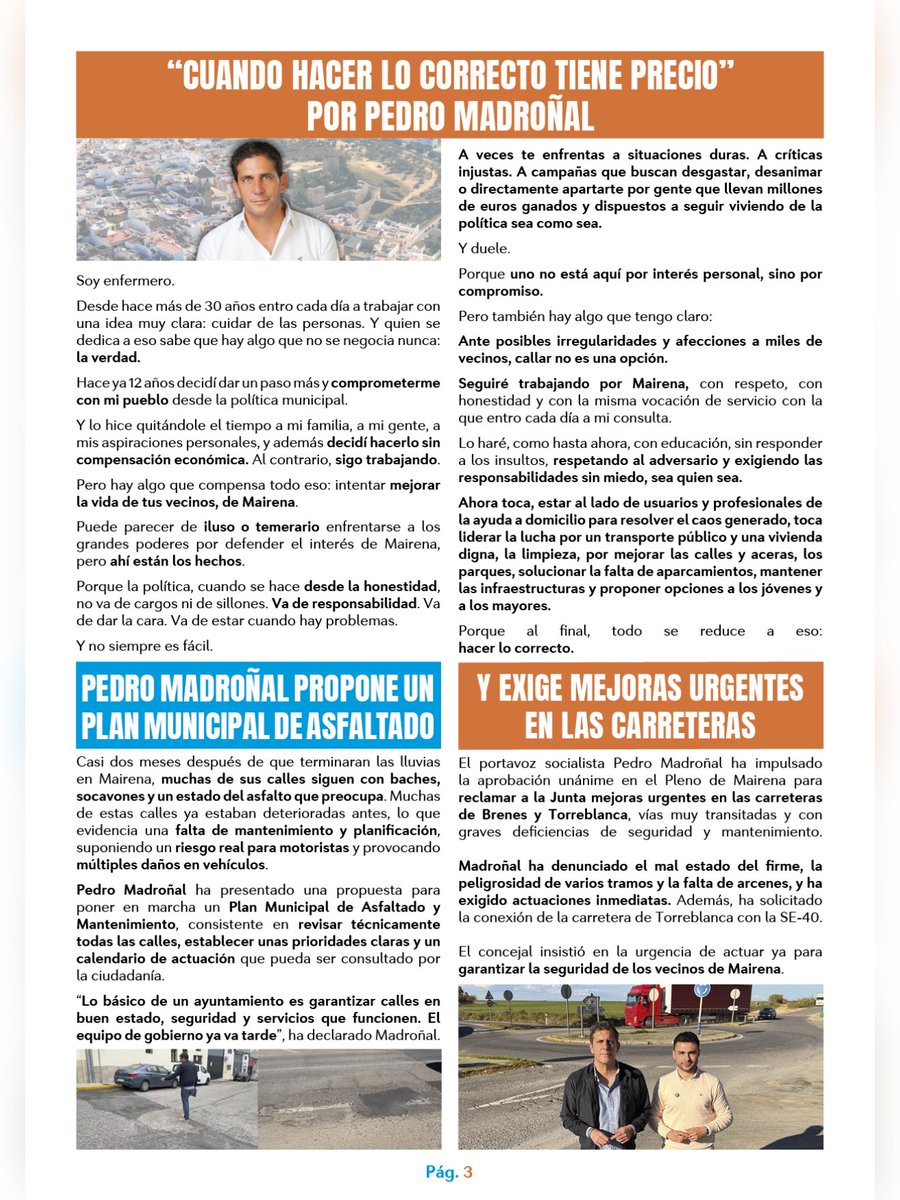 mairena_primero's tweet photo. 📰 DISPONIBLE EL BOLETÍN DE ABRIL 2026 DE MAIRENA PRIMERO

➡️ Ya puedes leer online el nuevo boletín de abril de 2026, que llegará a los hogares de toda Mairena a partir de la semana que viene.

👇 Entérate de todas las noticias

#MairenaPrimero #MairenadelAlcor https://t.co/V5PmLi16M2