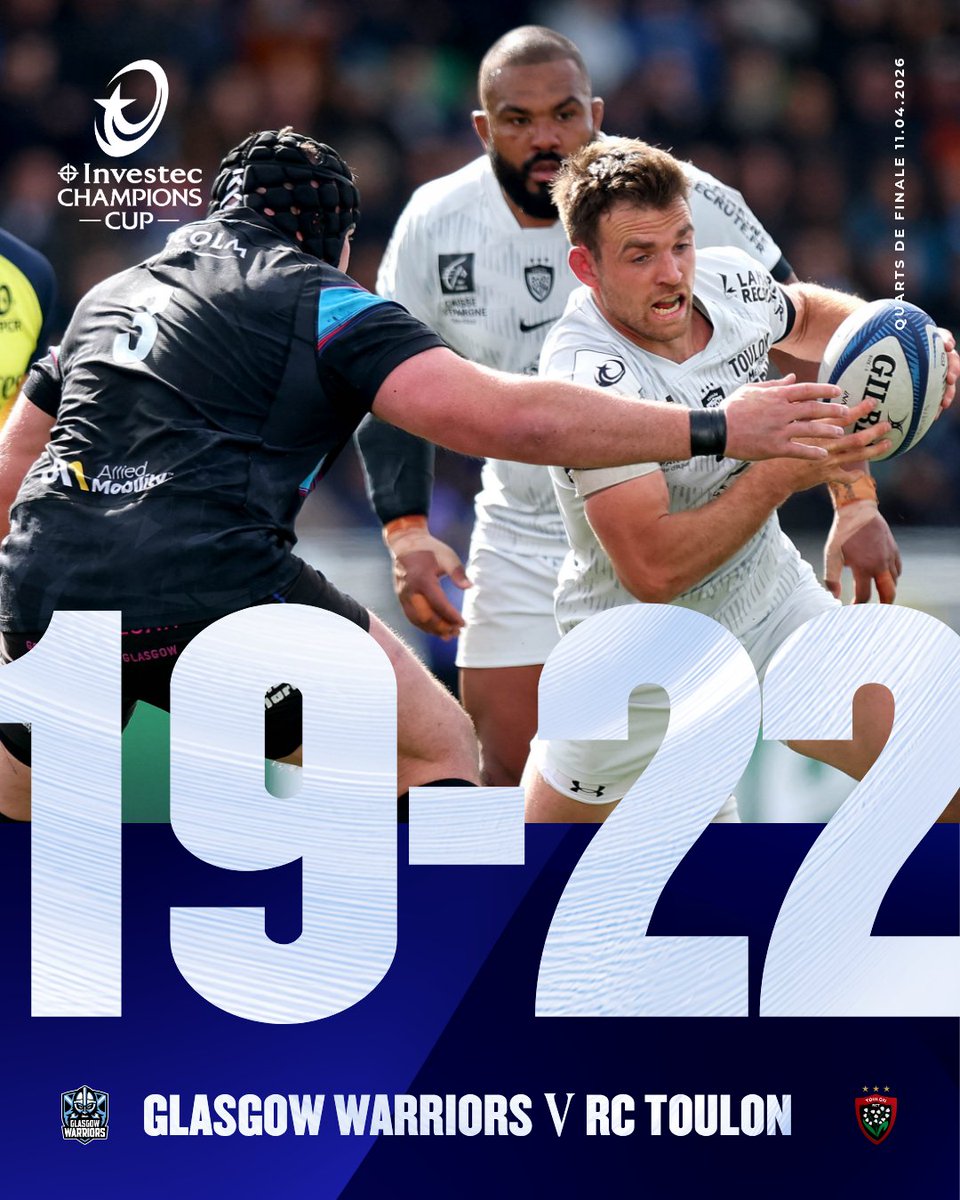 ChampionsCup_FR's tweet photo. DE RETOUR EN DEMI-FINALE POUR LA PREMIÈRE FOIS DEPUIS 2015 !💥

Quel exploit des Toulonnais en Écosse 😮‍💨

#InvestecChampionsCup https://t.co/UzdJ7OQQ7p