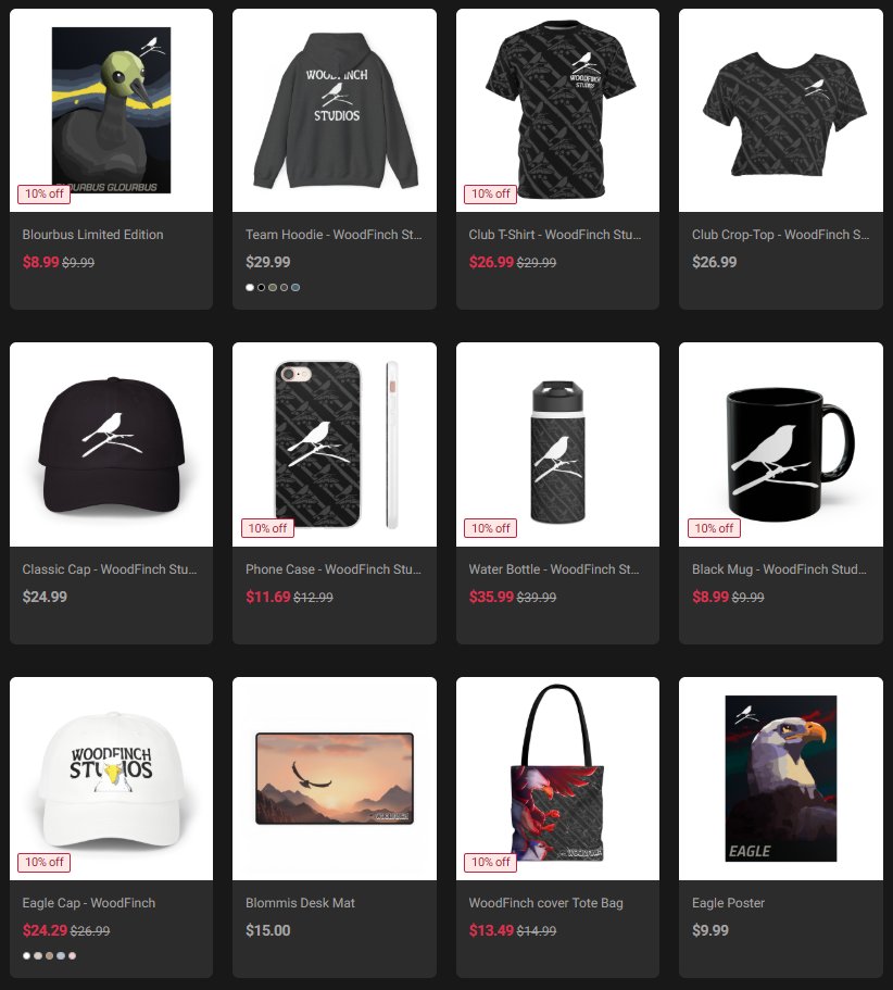 woodfinchstudio's tweet photo. In preparation for our upcoming game's release, we are running a 10% sale on selected items in our merch store! ๐ฅ๐ฅ
Support our development, and help us make this the next big e-sports title! ๐ฆ
#IndieDev #GameDev #screenshotsaturday #birdgame #woodfinchstudios https://t.co/Ixa5xDYUMq