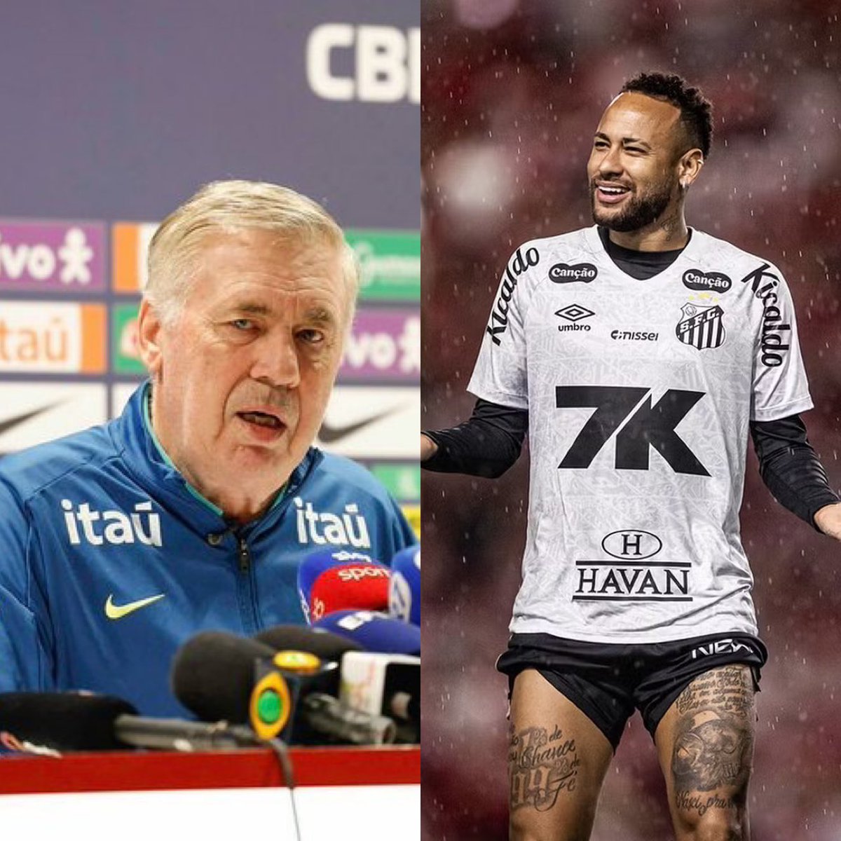 “Ele está sendo avaliado pela CBF, por mim, e ainda tem 2 meses para mostrar que tem qualidade para jogar a próxima Copa do Mundo.”

- Ancelotti, sobre Neymar.