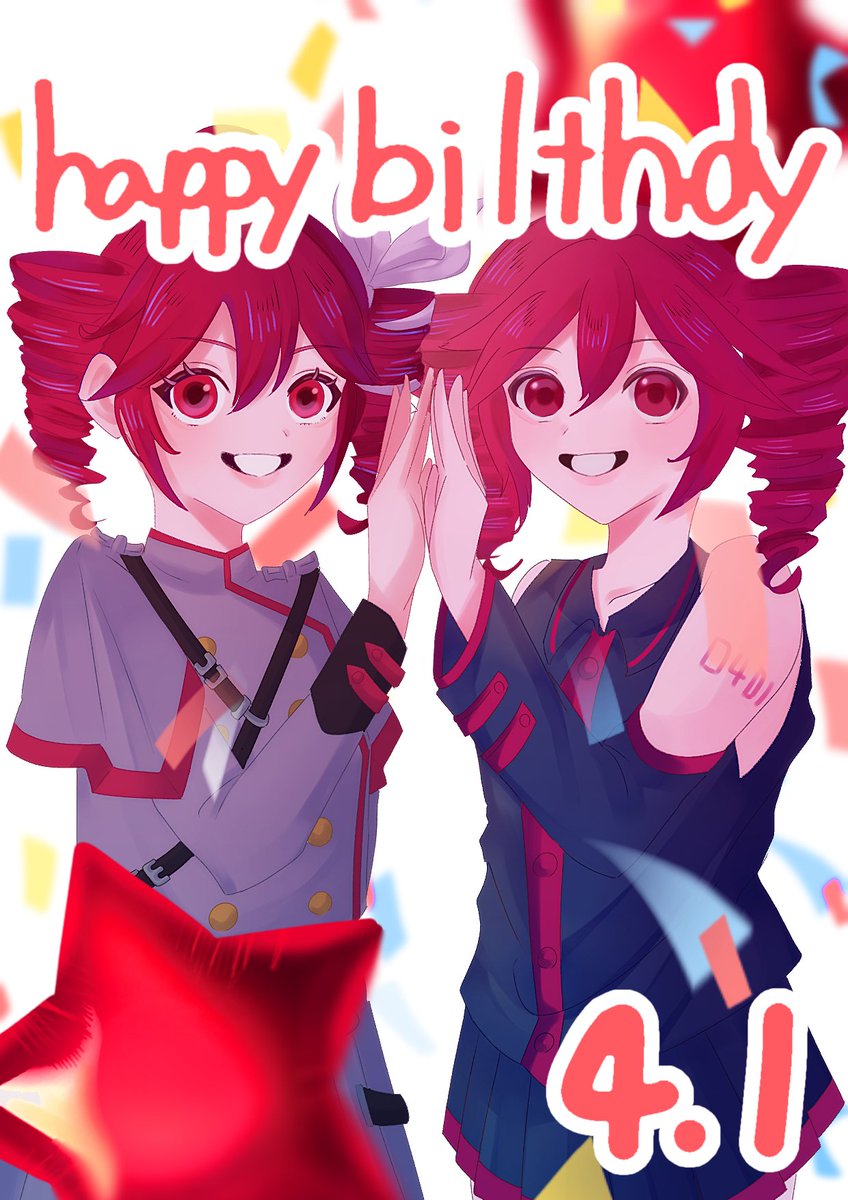 on____cha's tweet photo. めっちゃ遅れたし低クオ！おめでとう！
 #重音テト誕生祭２��２６ 
 #絵師さんと繋がりたい https://t.co/34ddI2NQlq