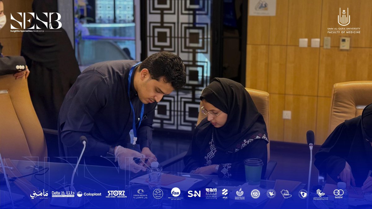 UQUSESB's tweet photo. ENT in Action: Mastering the Surgical Airway ، presented by:
Dr. Sumaiya Muathen
Dr. Mohammad Shaheen
Dr. Khalid Al-Thubaiti

A professional workshop focused on advancing essential airway management skills.

#DefinedByPrecision
#SESB2026 https://t.co/JeEmDhUvwf
