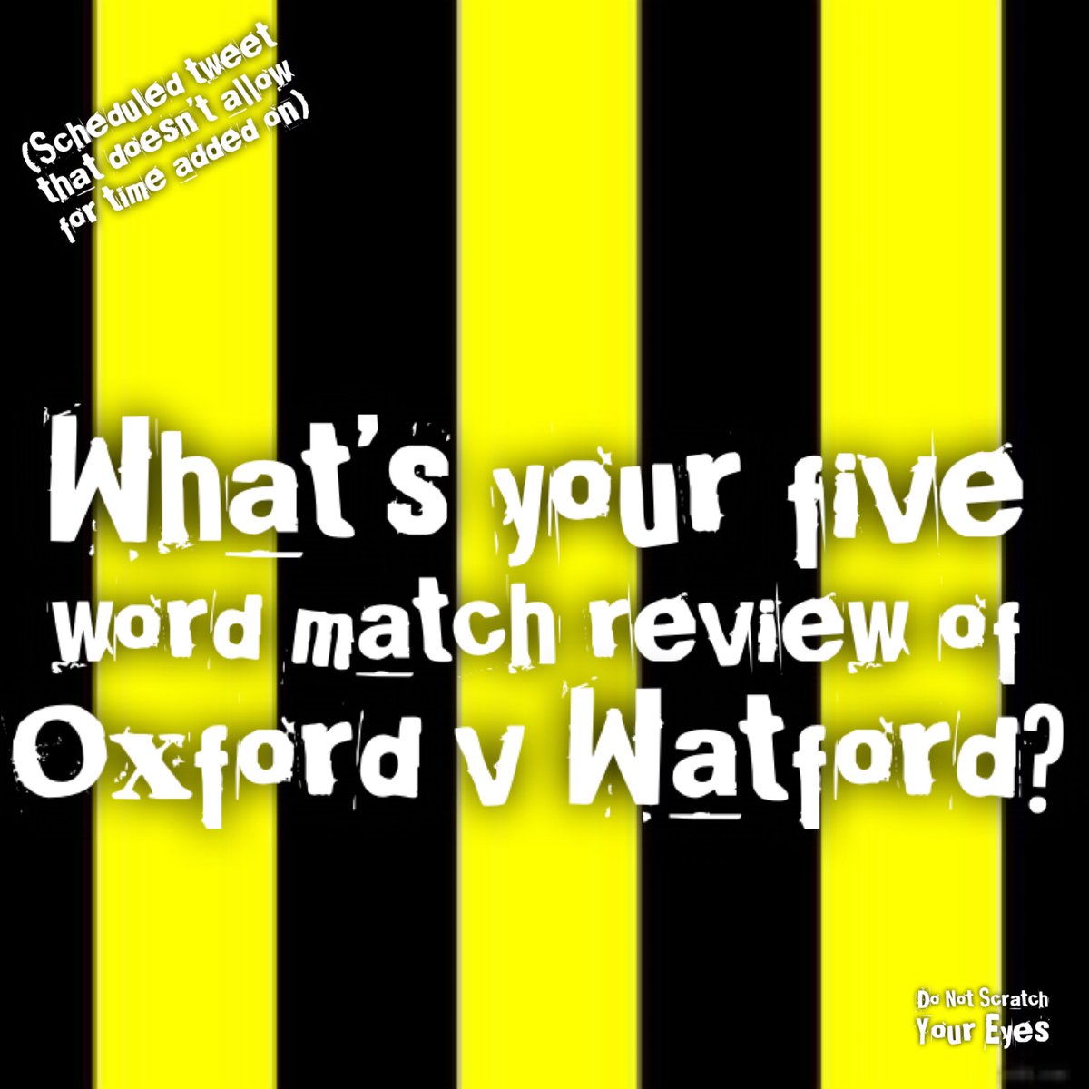 Do Not Scratch Your Eyes Watford FC Podcast 🐝 tweet media