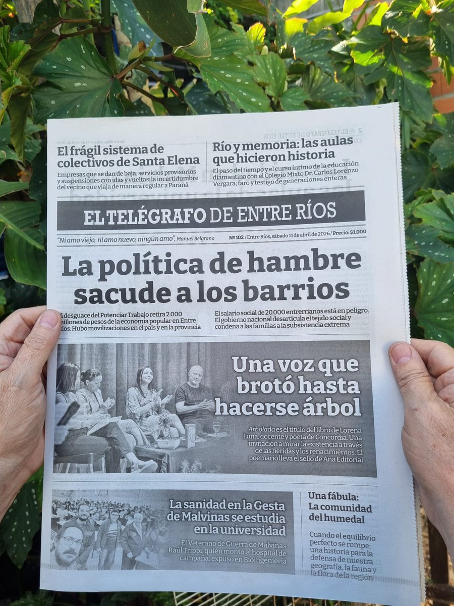 PabloFelizia's tweet photo. El Telégrafo de Entre Ríos ya está en la calle https://t.co/KUQPP5aDKD