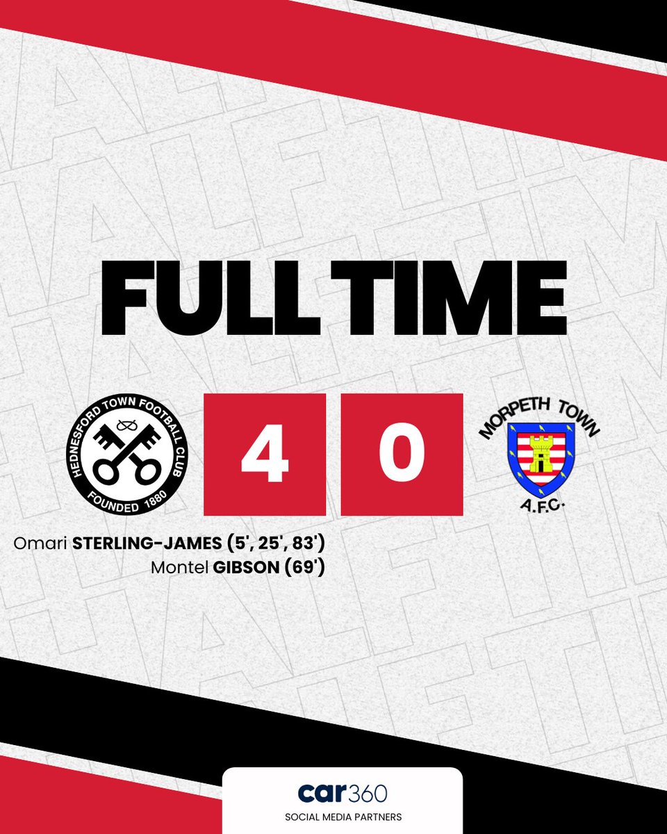 Hednesford_Town's tweet photo. FULL TIME

3 wins on the bounce for the Pitmen!

Hednesford Town 4-0 Morpeth Town

#UpThePitmen https://t.co/E1aqIXH43n