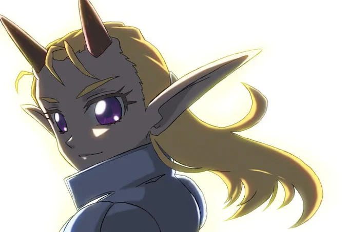 アイコンにしているオリジナルキャラのエリータさんです。 逆光は正義。 世界に届けー。